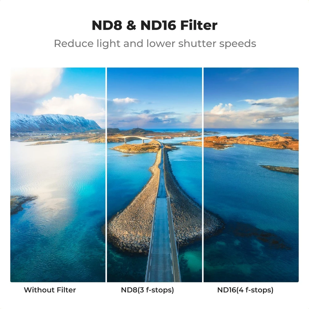 K&F Concept drono filtrų rinkinys DJI Mavic 4 Pro CPL, ND8 ir ND16, SKU.1642V1