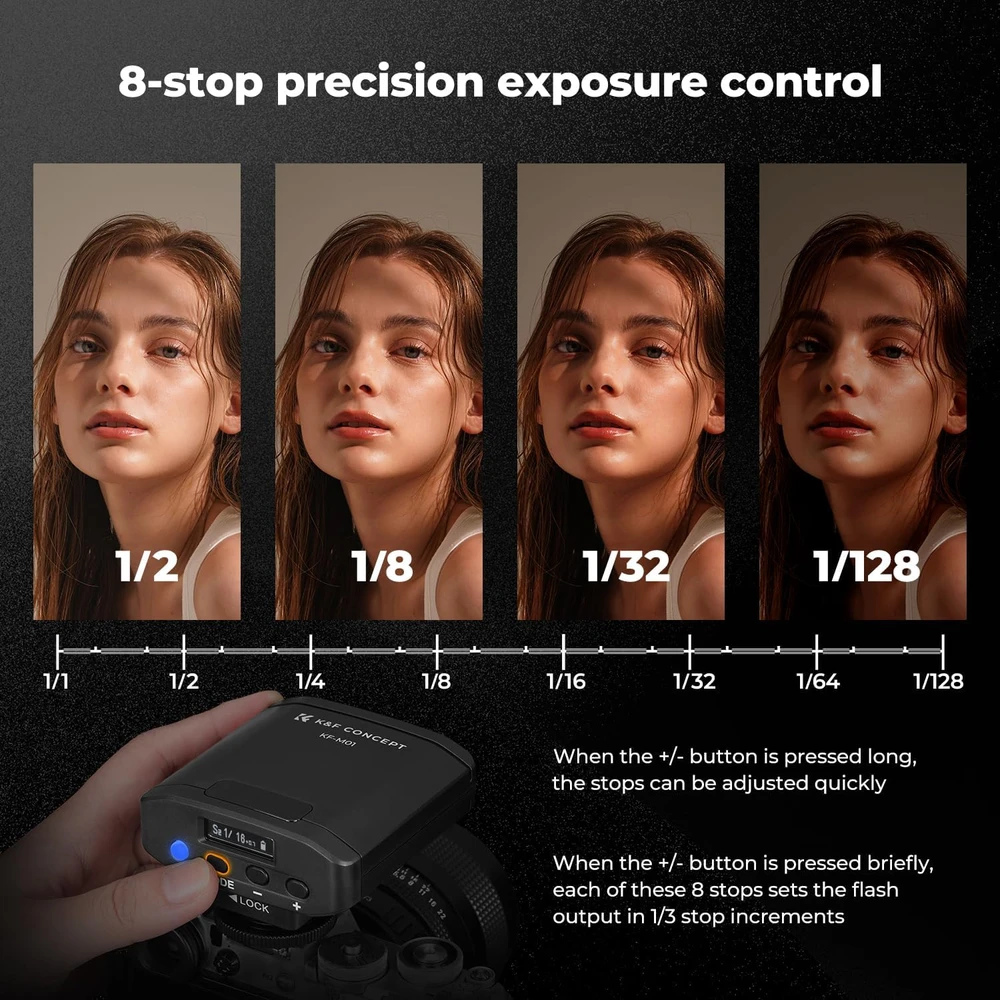 K&F CONCEPT fotoaparato blykstė GN 12, 5600 K, 2000 mAh, JPKF22.016