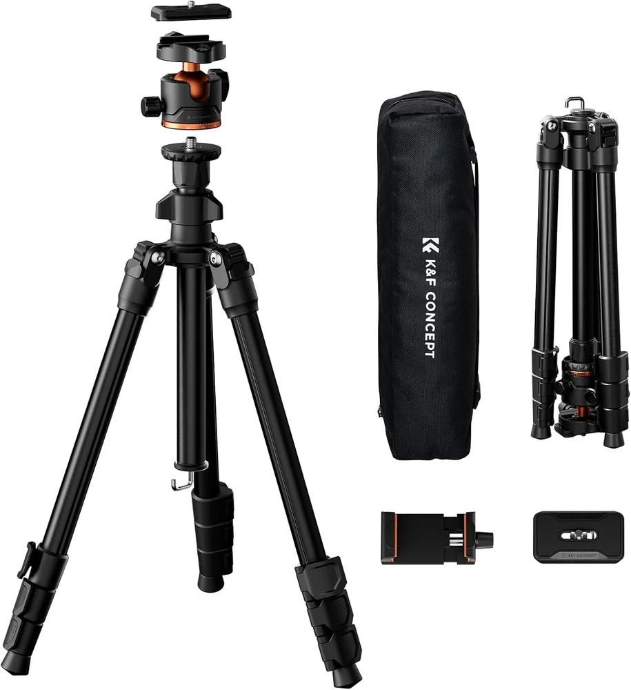 Stovas - K&F Concept K234A3 Aluminis 1.27 kg 55-178 cm BH-36 Kamuolinis Galvutė