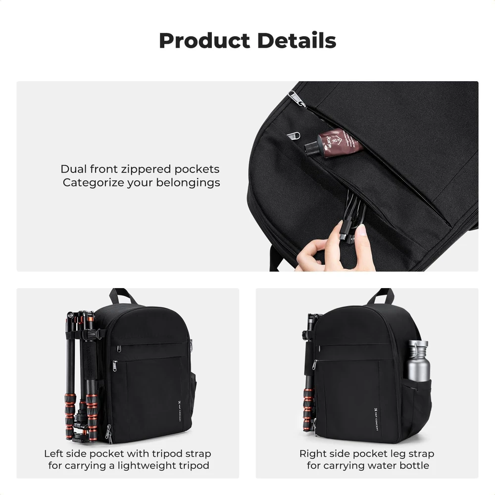 K&F Concept fotoaparato kuprinė 15 l su skyriumi nešiojamajam kompiuteriui iki 14 col., KF13.223