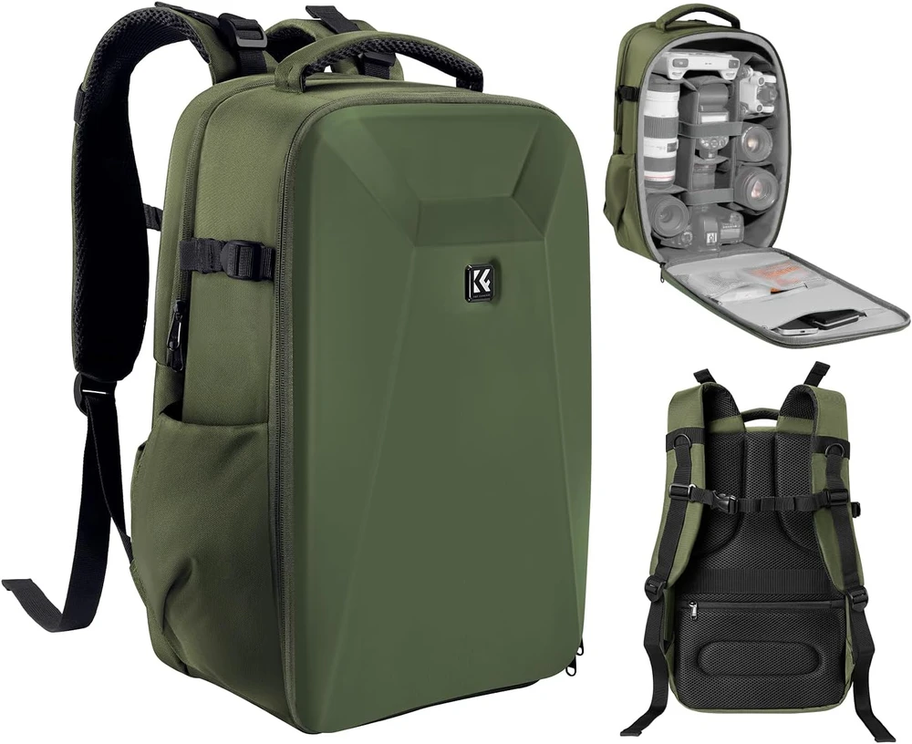 K&F CONCEPT fotoaparato kuprinė 22 l su kietu korpusu ir vieta 15,6 col. nešiojamajam kompiuteriui KF13.134V3