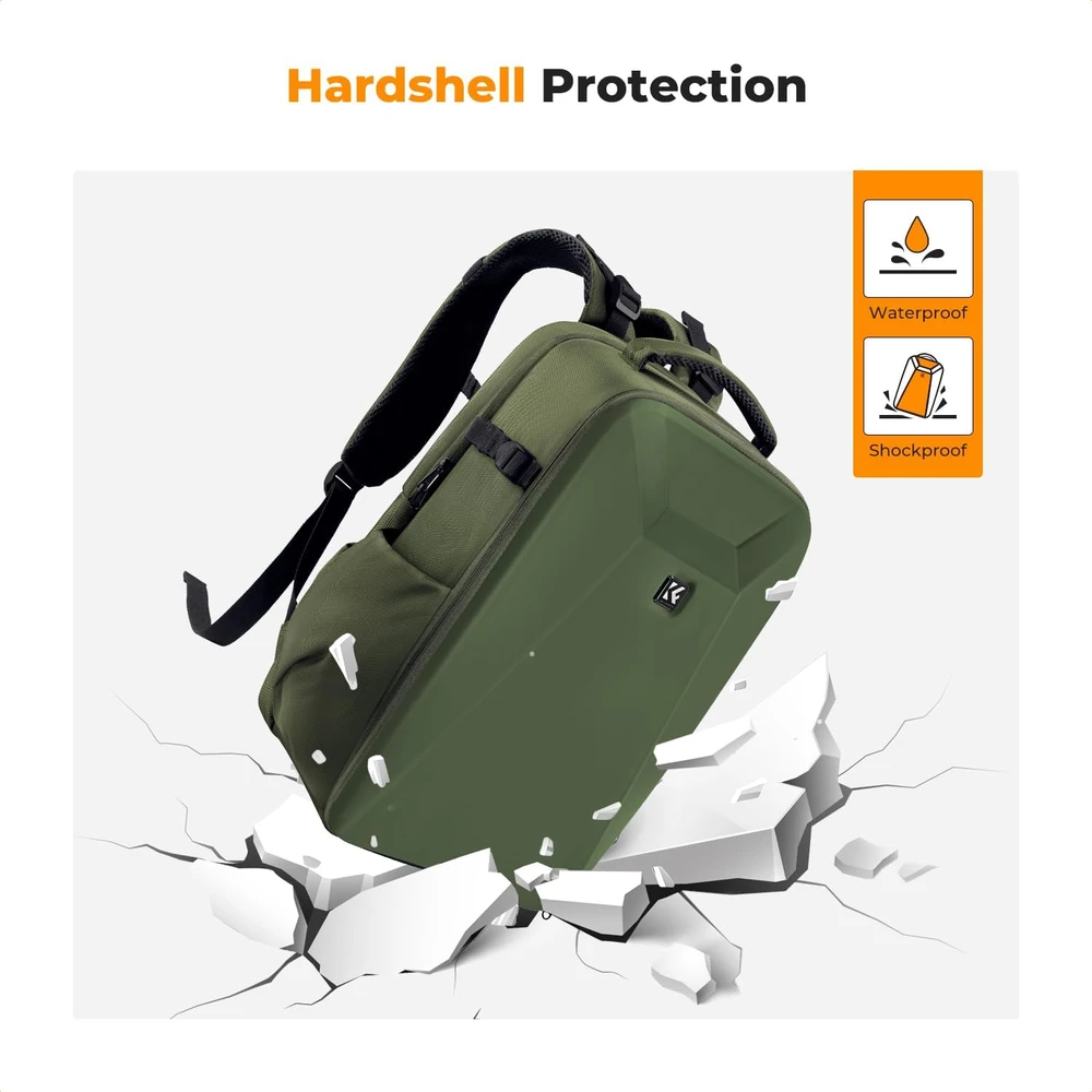 K&F CONCEPT fotoaparato kuprinė 22 l su kietu korpusu ir vieta 15,6 col. nešiojamajam kompiuteriui KF13.134V3