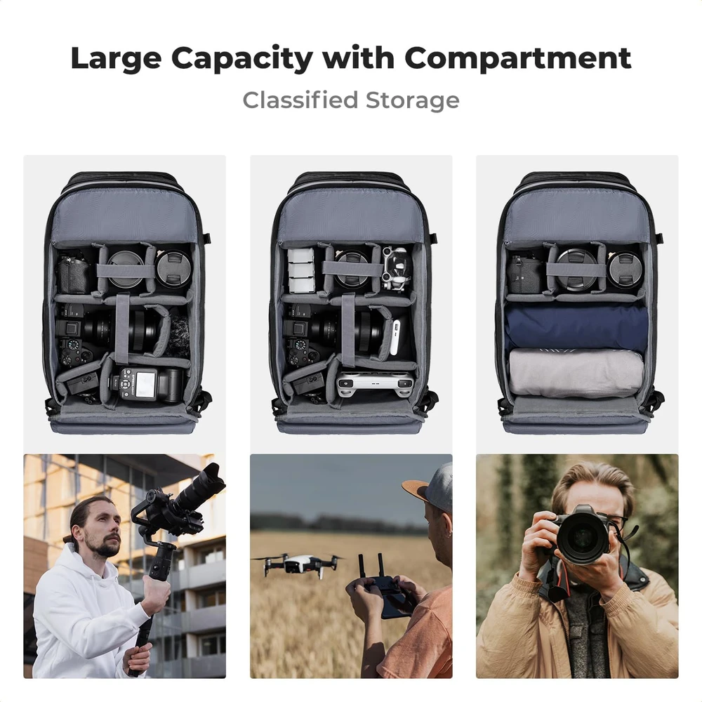 K&F CONCEPT fotoaparato kuprinė 25 l su nešiojamojo kompiuterio skyriumi KF13.180