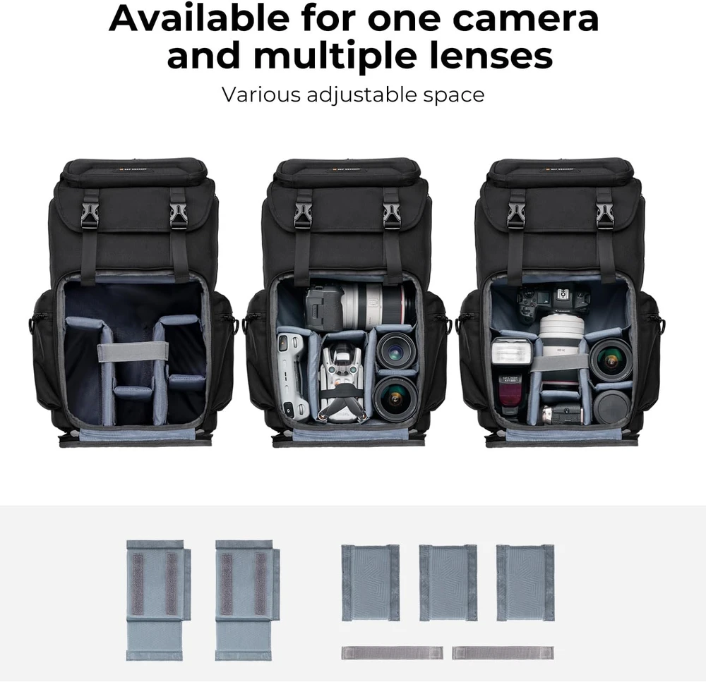 K&F CONCEPT fotoaparato kuprinė 25 l su kietu priekiniu dėklu, KF13.098V6