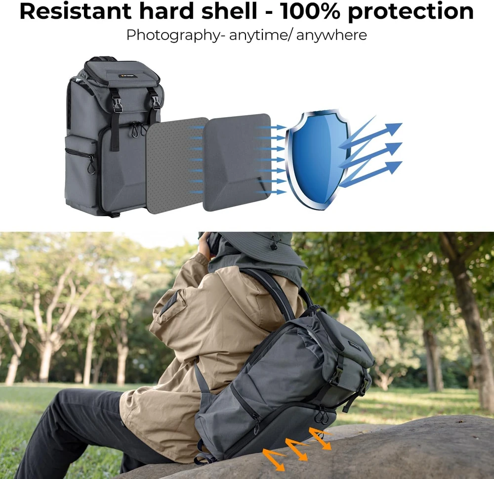 K&F Concept fotoaparato kuprinė 25 l su 16 colių nešiojamojo kompiuterio skyriumi KF13.098V5