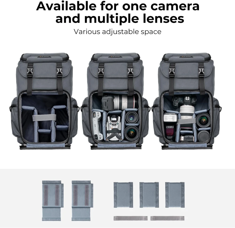 K&F Concept fotoaparato kuprinė 25 l su 16 colių nešiojamojo kompiuterio skyriumi KF13.098V5