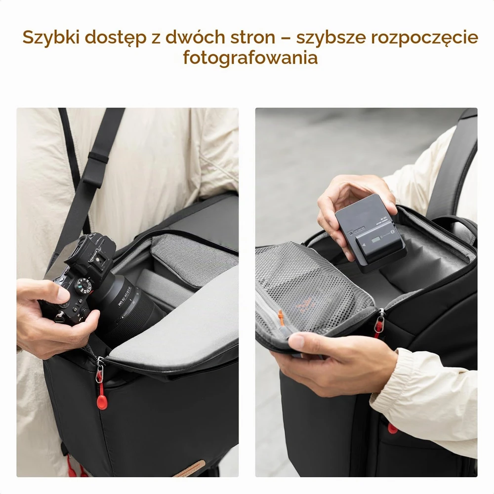 K&F Concept fotoaparato kuprinė 28 l su skyriumi 16 colių nešiojamajam kompiuteriui KF13.128V6