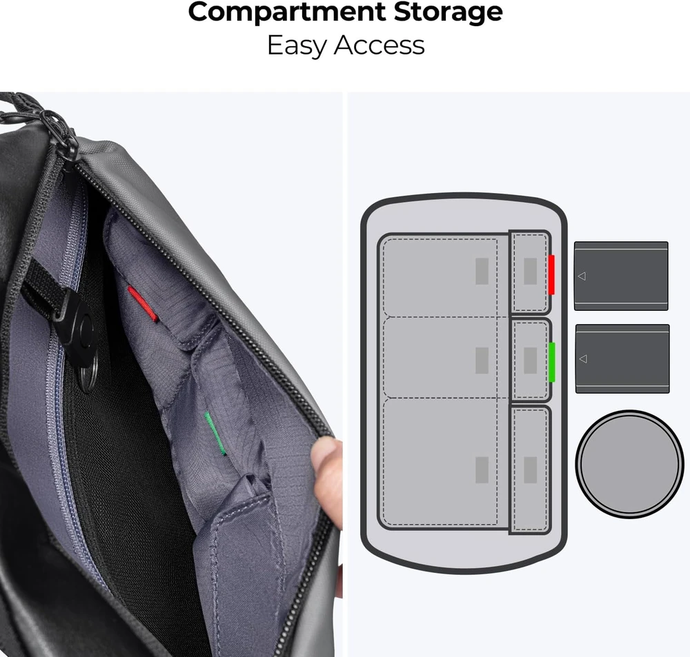K&F Concept fotoaparato kuprinė, atspari vandeniui, 7 l talpos, reguliuojama rankena, AU-KF13.157