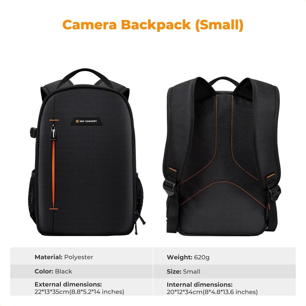 K&F Concept fotoaparato kuprinė su reguliuojamu diržu, 10 l, vandeniui atspari, poliesteris, KF13.165