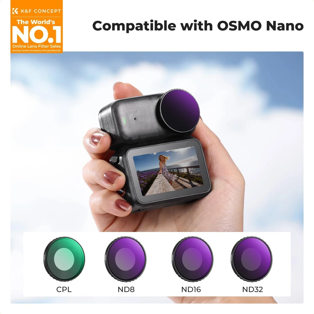 K&F CONCEPT fotoaparatų filtrų rinkinys DJI Osmo Nano CPL, ND8, ND16, ND32 SKU.2703
