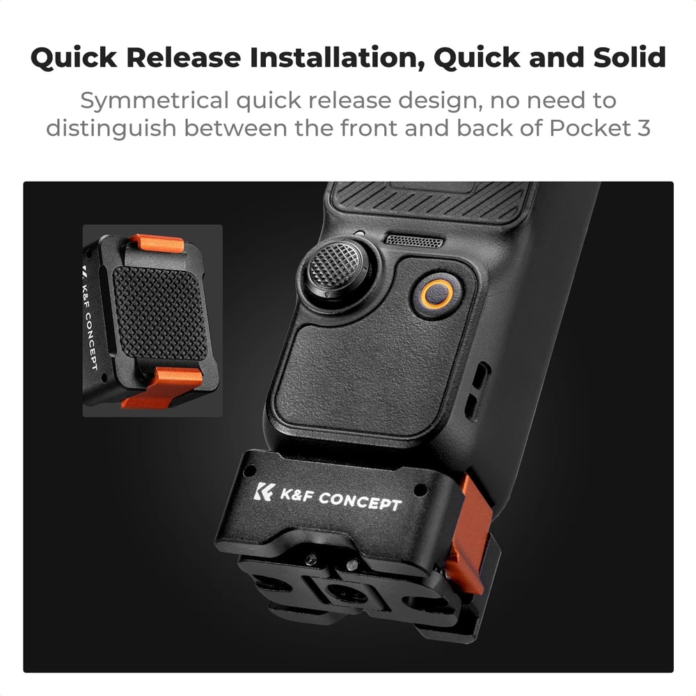 K&F CONCEPT greito atjungimo adapteris DJI Osmo Pocket 3 su Arca-Swiss KF31.174