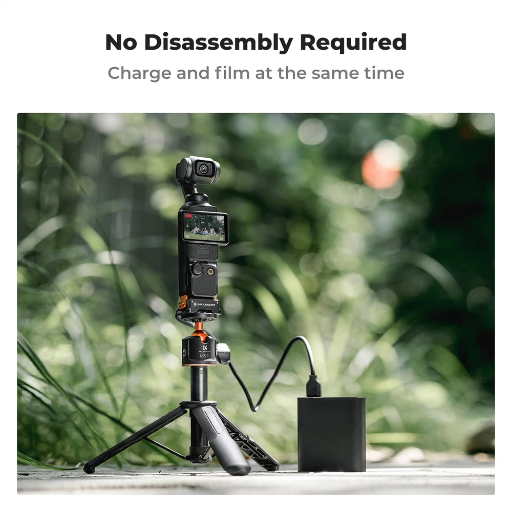 K&F Concept įkrovimo adapterio stovas DJI Osmo Pocket 3 su Arca-Swiss 38 mm tvirtinimu SKU.2283