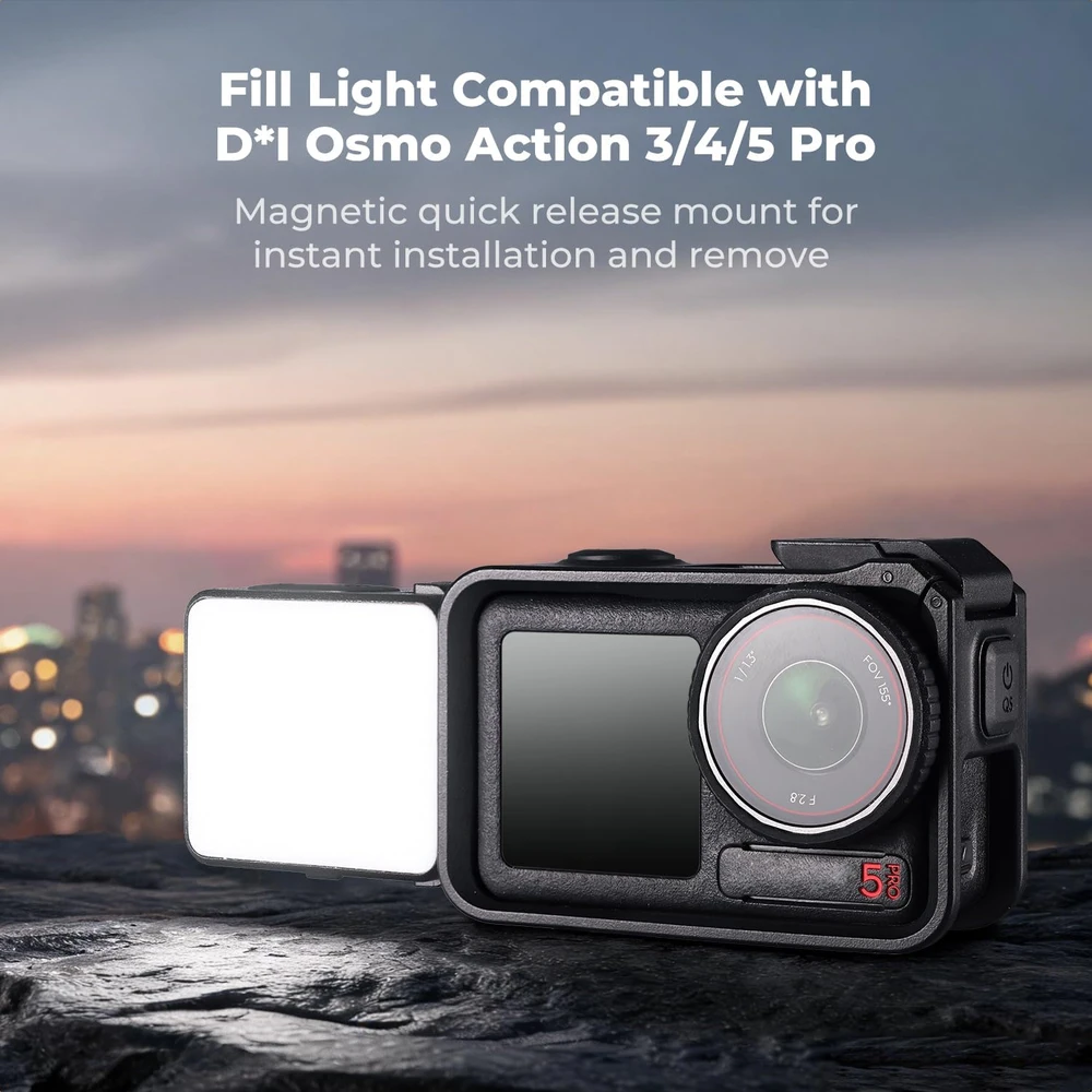 K&F CONCEPT LED papildomas apšvietimas DJI Osmo Action 3/4/5 Pro kameroms KF3401.0402.0010