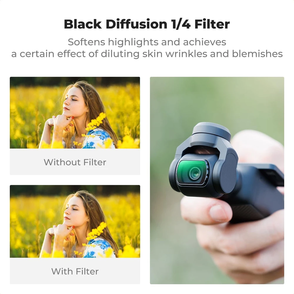 K&F CONCEPT magnetinis 4 filtrų rinkinys DJI Osmo Pocket 3/4 su plačiakampiu objektyvu FD161