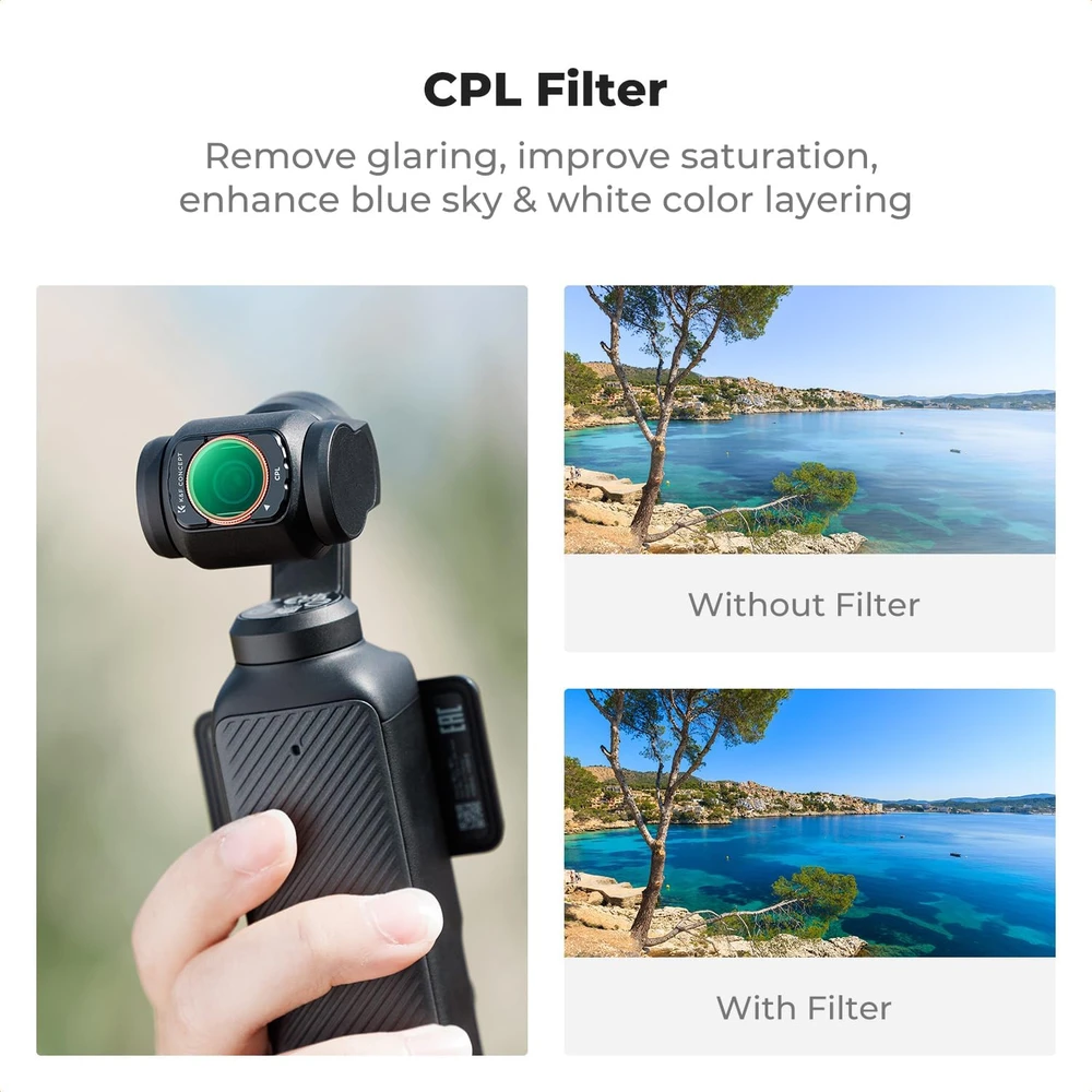 K&F CONCEPT magnetinis 4 filtrų rinkinys DJI Osmo Pocket 3/4 su plačiakampiu objektyvu FD161