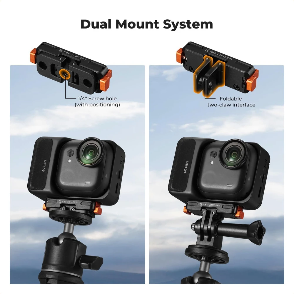 K&F CONCEPT magnetinis greito atleidimo laikiklis Insta360 GO Ultra su 1/4 col. sriegiu KF12.0016