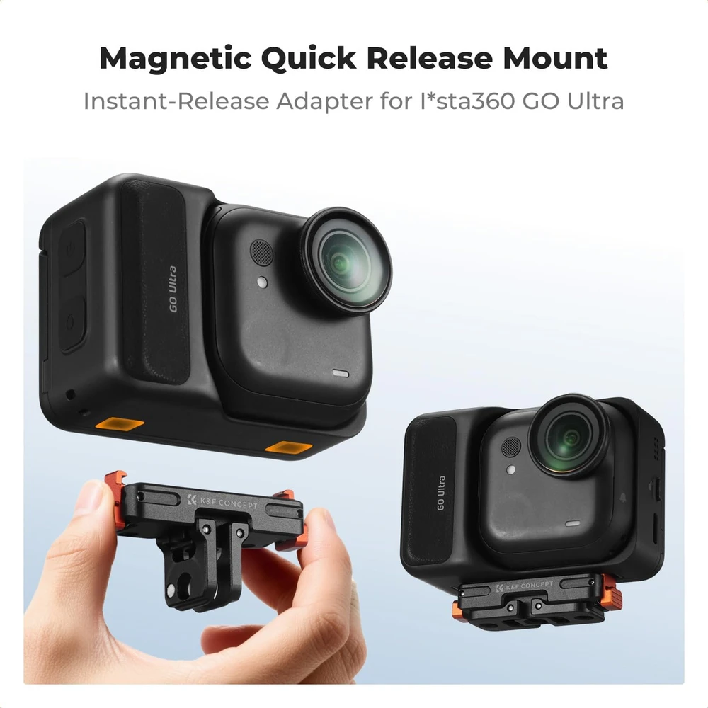 K&F CONCEPT magnetinis greito atleidimo laikiklis Insta360 GO Ultra su 1/4 col. sriegiu KF12.0016