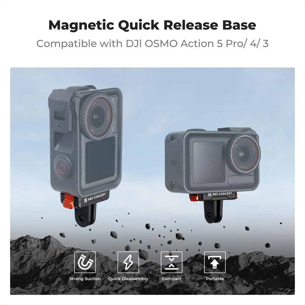 K&F CONCEPT magnetinis greitojo atjungimo adapteris DJI Osmo Action 3, 4 ir 5 Pro, KF31.175