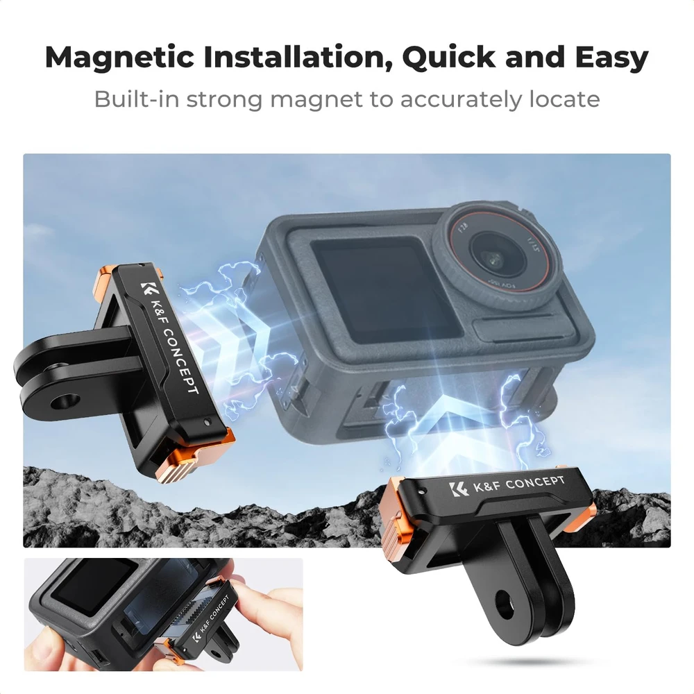 K&F CONCEPT magnetinis greitojo atjungimo adapteris DJI Osmo Action 3, 4 ir 5 Pro, KF31.175