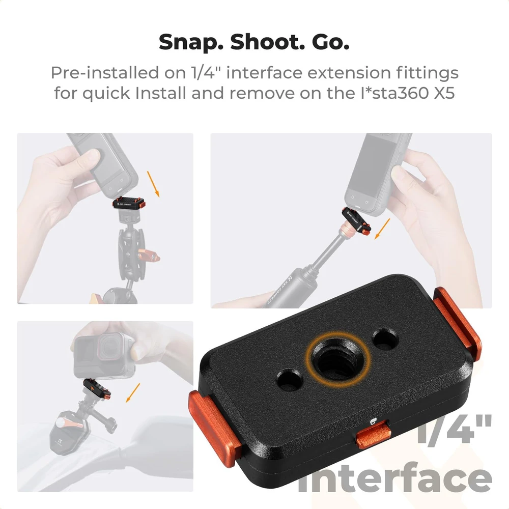 K&F CONCEPT magnetinis greitojo tvirtinimo laikiklis Insta360 X5 ir Ace Pro 2 KF12.0003V1