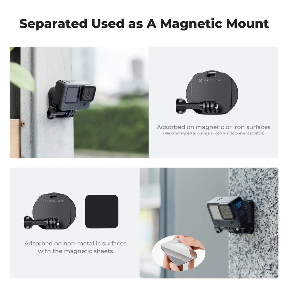 K&F CONCEPT magnetinis krūtinės laikiklis veiksmo kameroms su reguliuojamu dirželiu P15-KF31.116