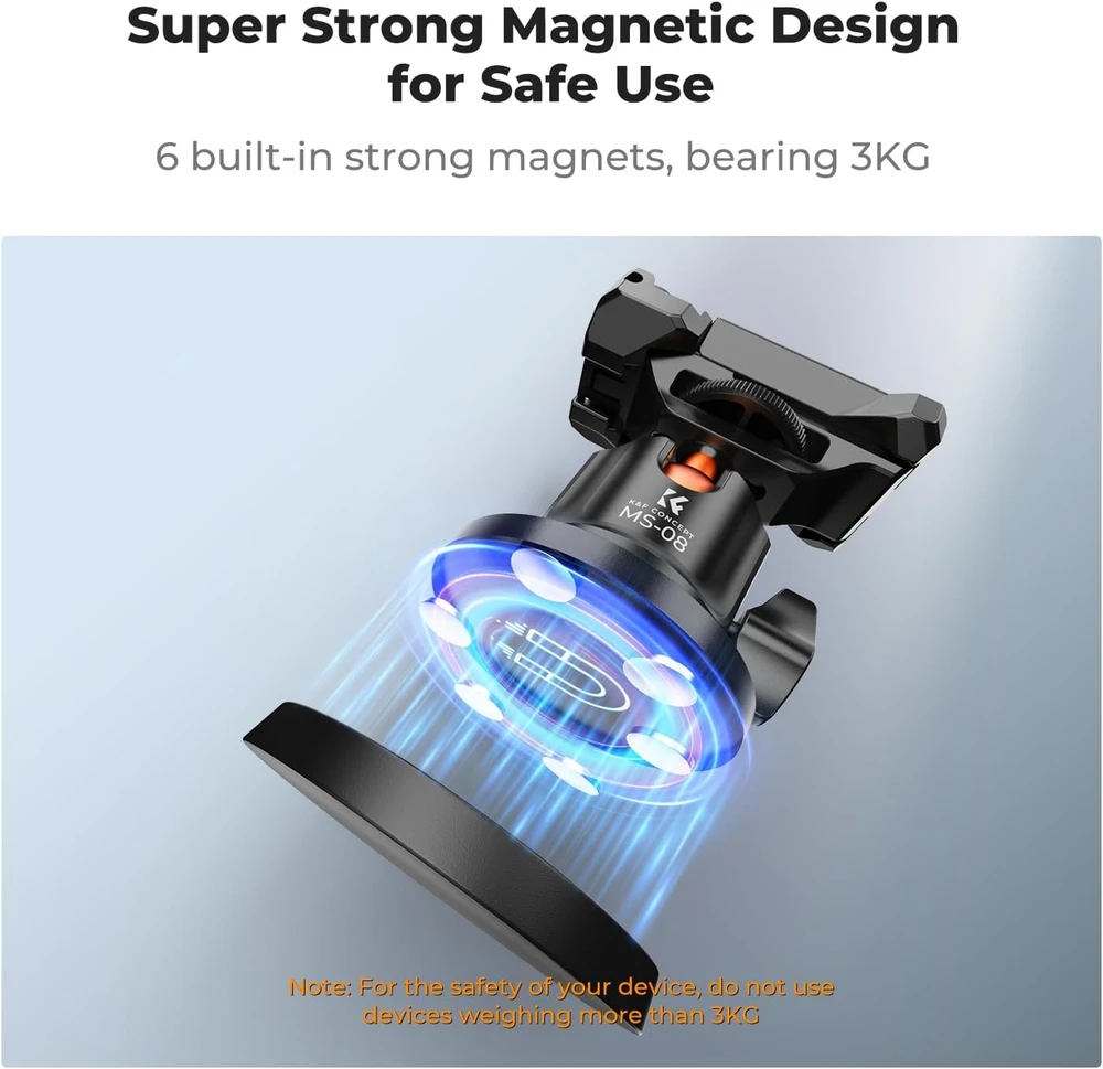 K&F Concept magnetinis sporto kamerų laikiklis su 360° rutuline galvute KF31.156