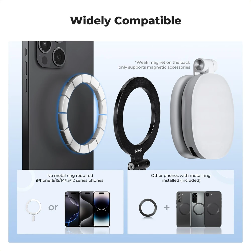 K&F CONCEPT magnetinis telefono laikiklis su šaltosios jungties tvirtinimu MagSafe MS-61