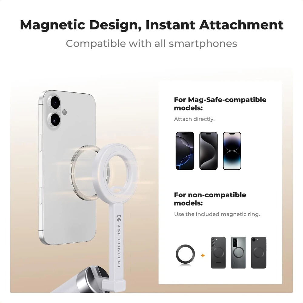 K&F CONCEPT magnetinis telefono trikojis su Bluetooth nuotoliniu valdymu 1,8 m KF15.0044S1
