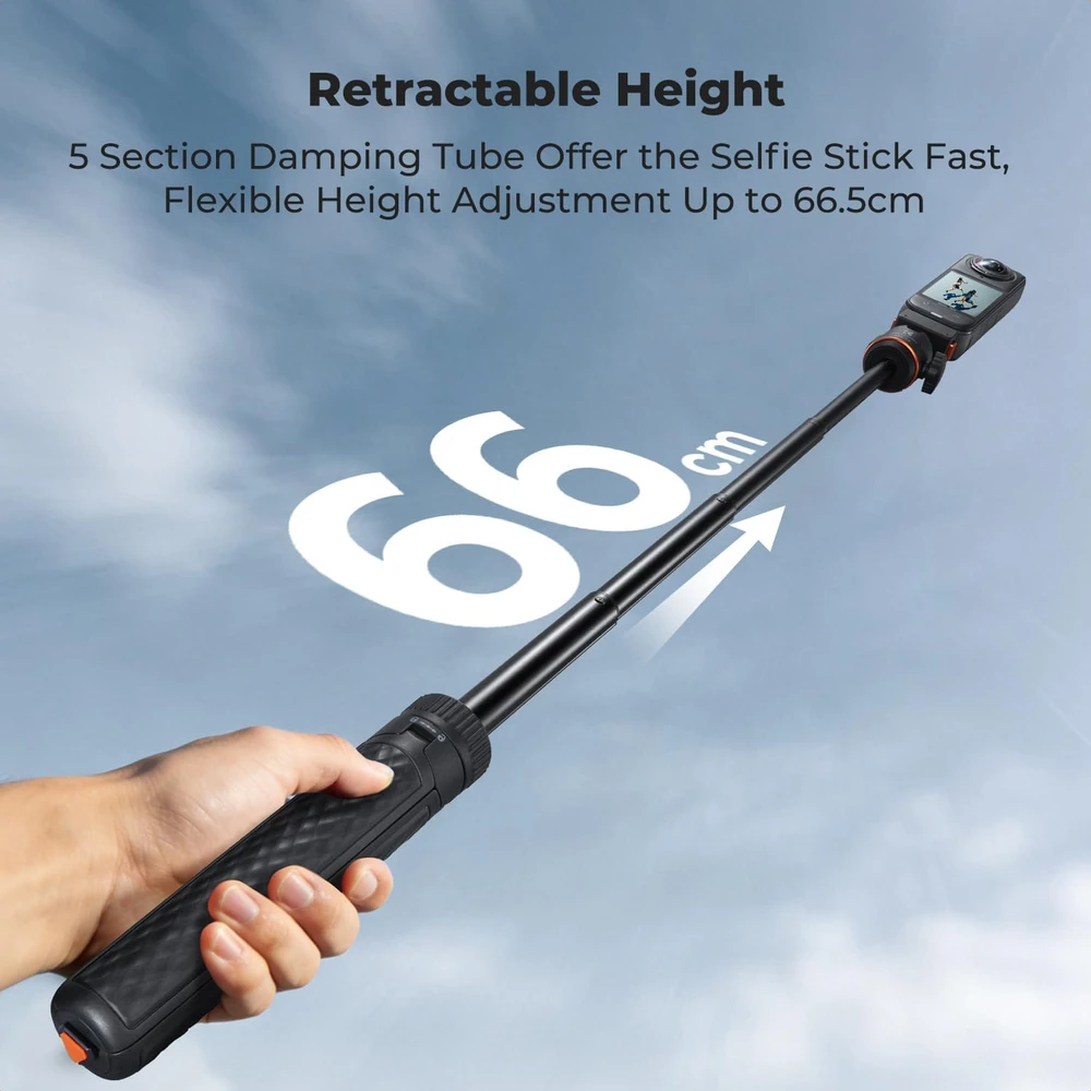 K&F CONCEPT magnetinis veiksmo kamerų stalo trikojis su asmenukių lazda iki 66 cm KF09.182