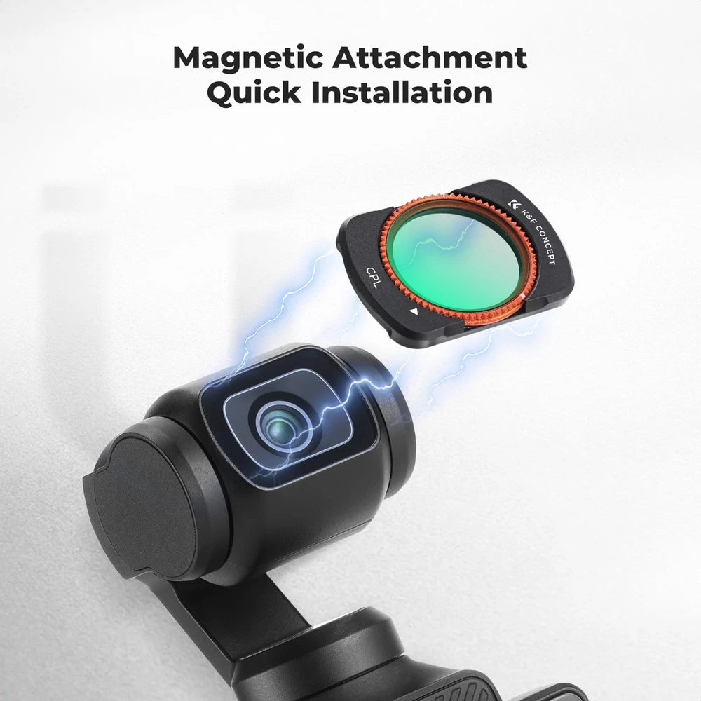 K&F CONCEPT magnetinių filtrų rinkinys DJI Osmo Pocket 3/4 su CPL, ND16, ND64 ir ND256, SKU.2595