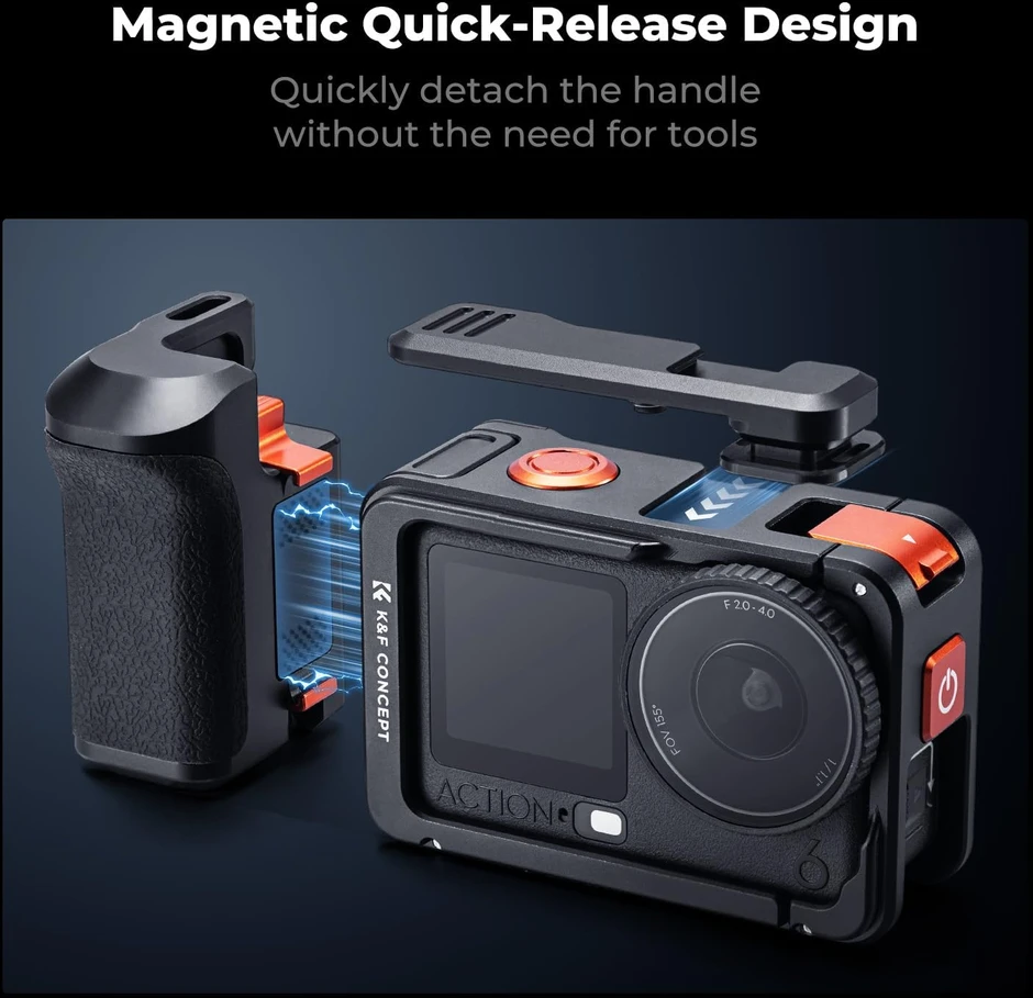 K&F Concept metalinis rankinis laikiklis su narveliu DJI Osmo Action 6 KF12.0036