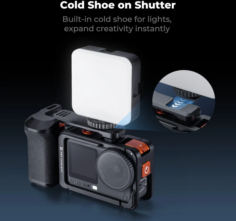 K&F Concept metalinis rankinis laikiklis su narveliu DJI Osmo Action 6 KF12.0036