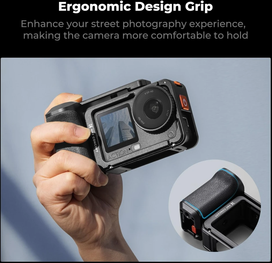 K&F Concept metalinis rankinis laikiklis su narveliu DJI Osmo Action 6 KF12.0036
