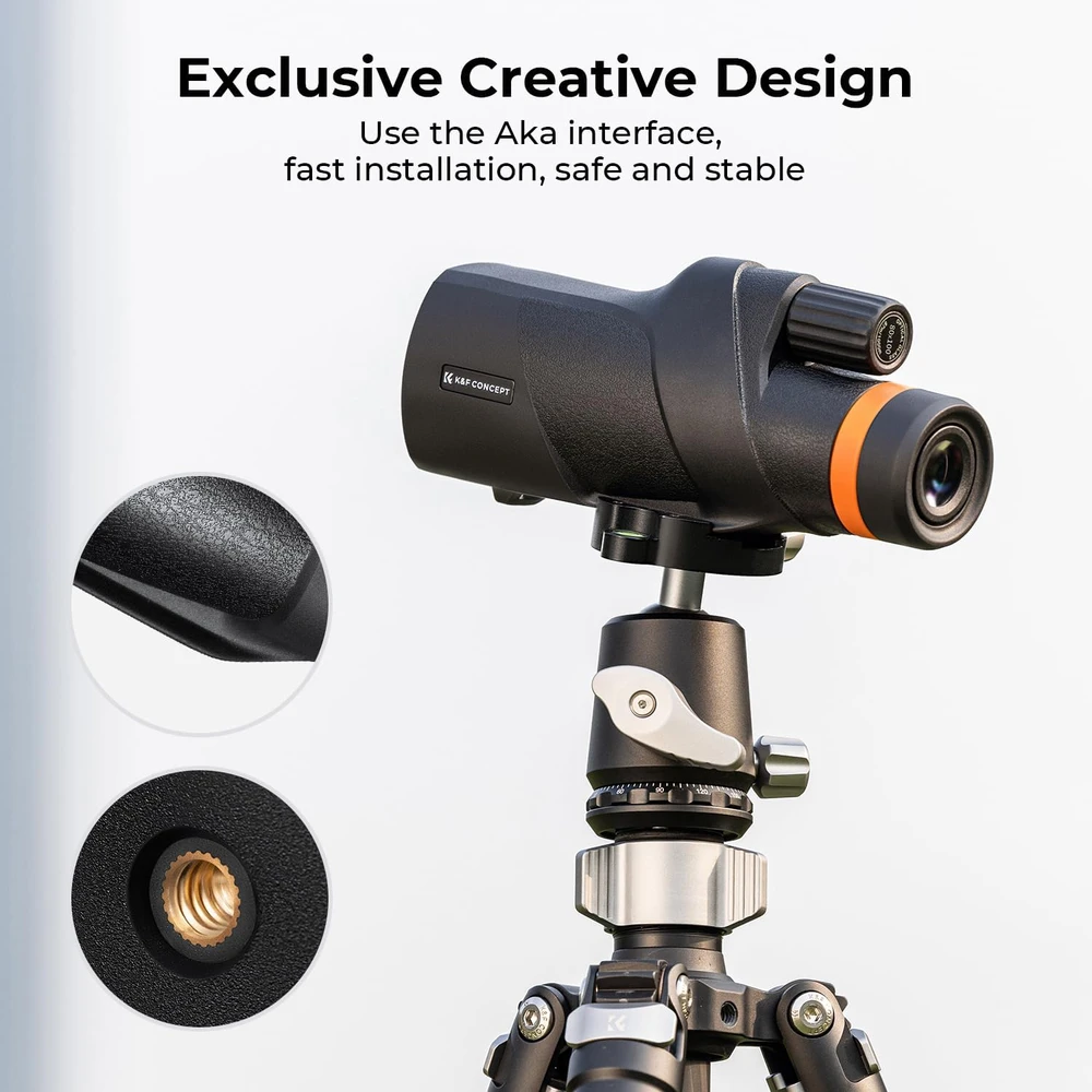 K&F Concept monokuliarinis teleskopas 12x didinimas, 50 mm lęšis, IP68 atsparumas vandeniui, KF33.086