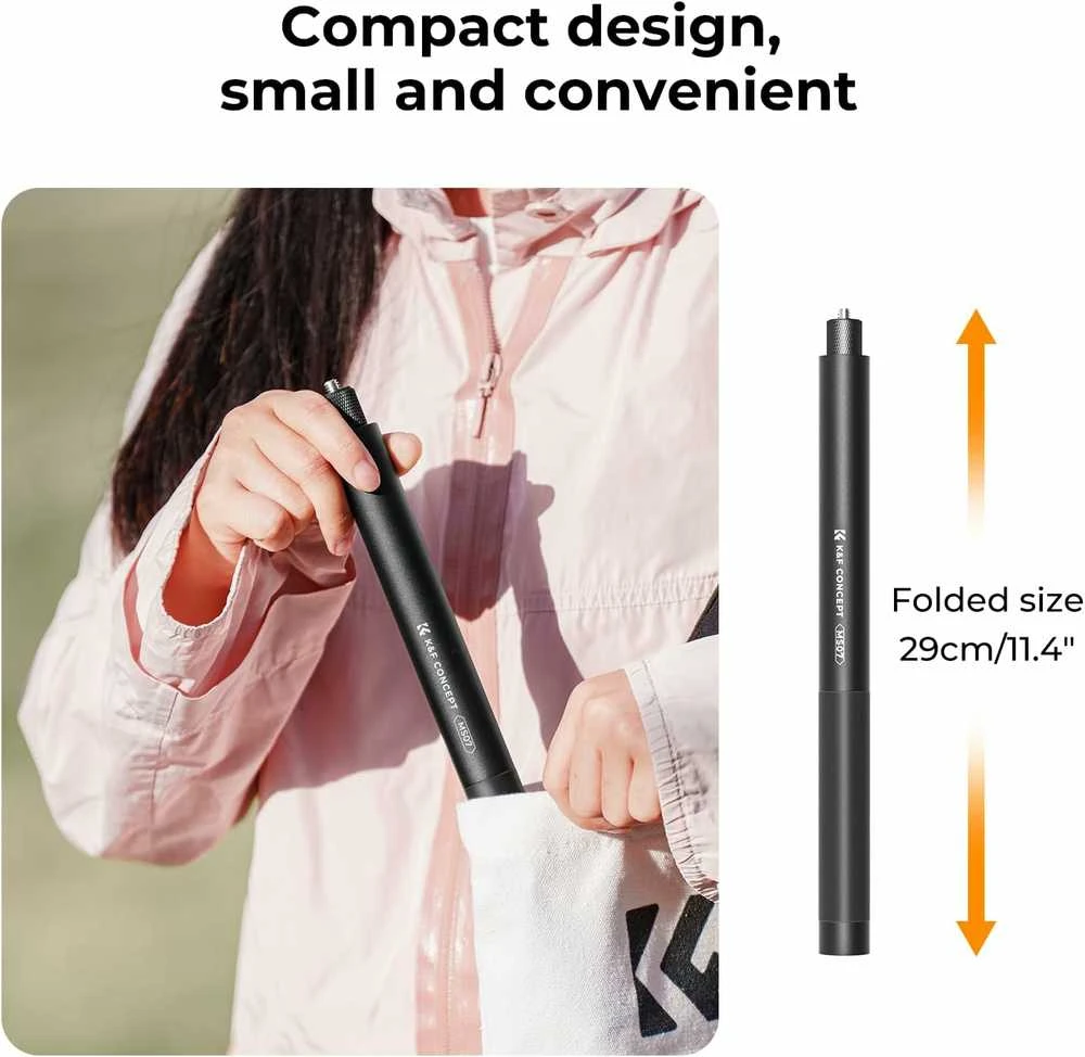 K&F Concept MS07 aliuminis 153 cm monopodas–selfie lazda su 1/4" sriegiu