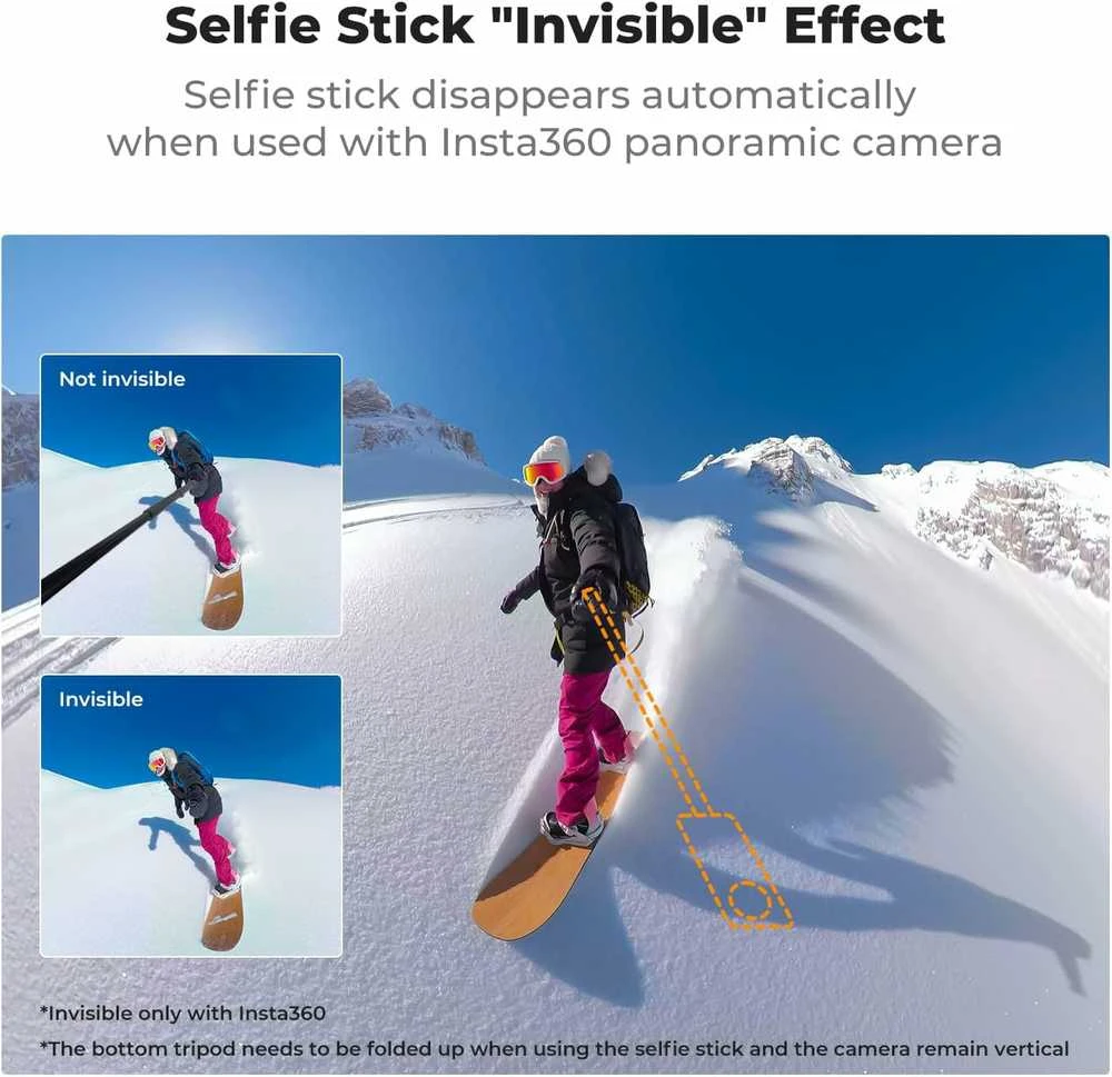 K&F CONCEPT MS21 trikojis, asmenukių lazda Insta360 ir veiksmo kameroms, 120 cm
