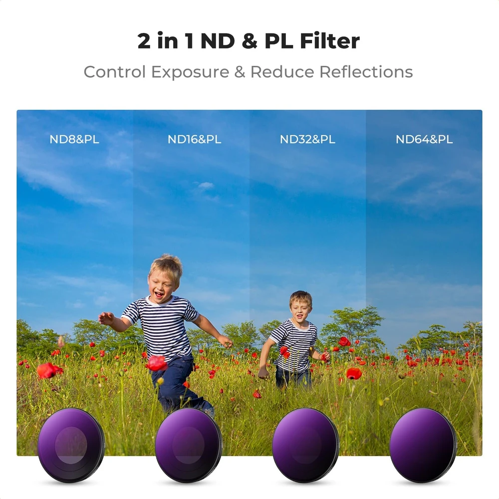 K&F CONCEPT ND/PL filtrų rinkinys Insta360 Go Ultra kamerai, ND8–ND64, SKU.1673