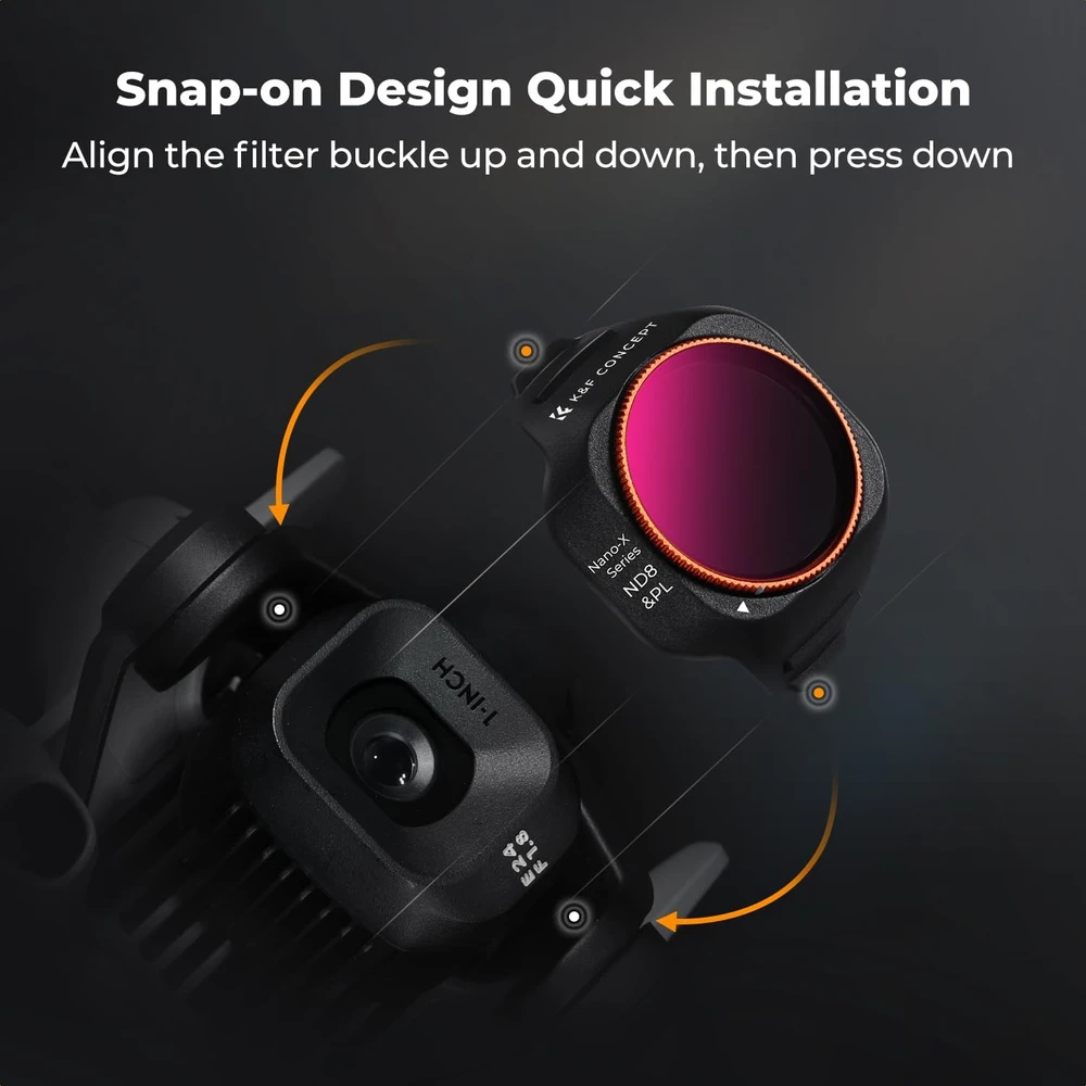 K&F CONCEPT ND/PL ir CPL filtrų rinkinys DJI Mini 5 Pro dronui, 6 vnt., SKU.1676