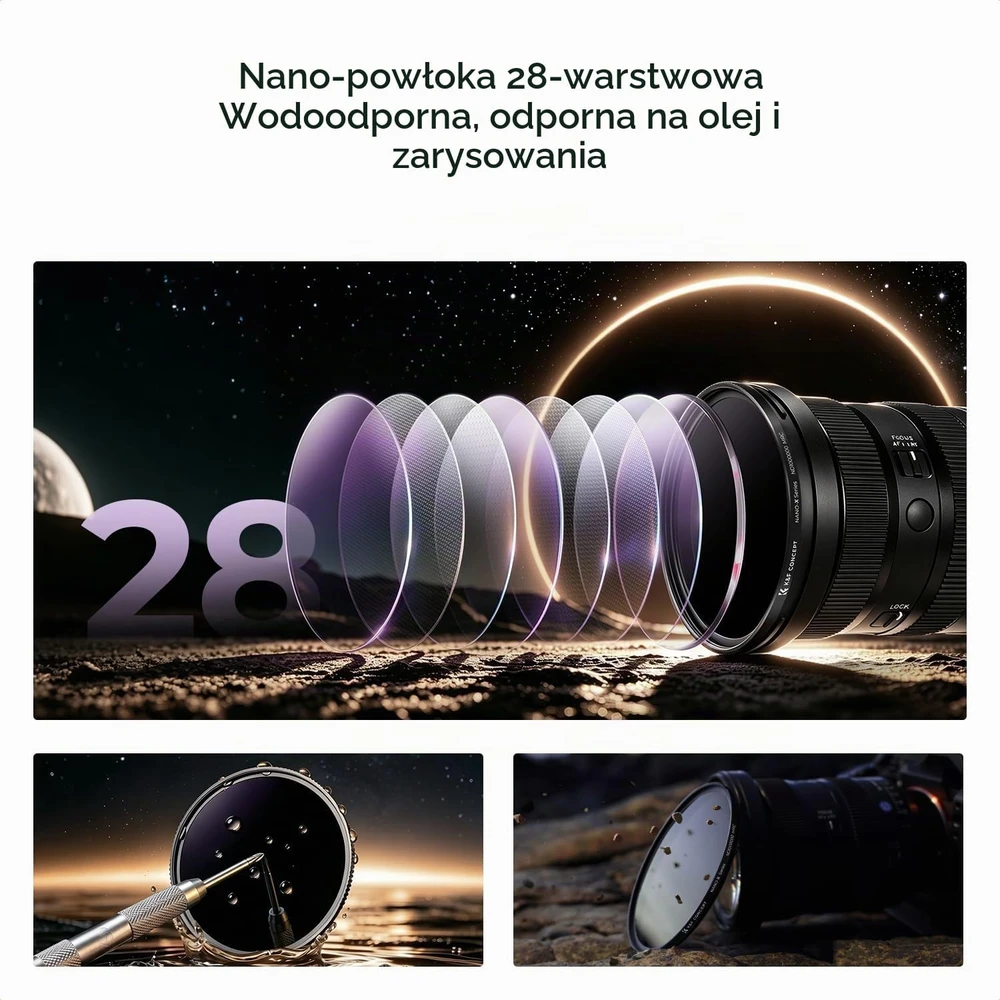 K&F CONCEPT neutraliojo tankio ND1000000 objektyvo filtras 67 mm CAKF01.2580V1