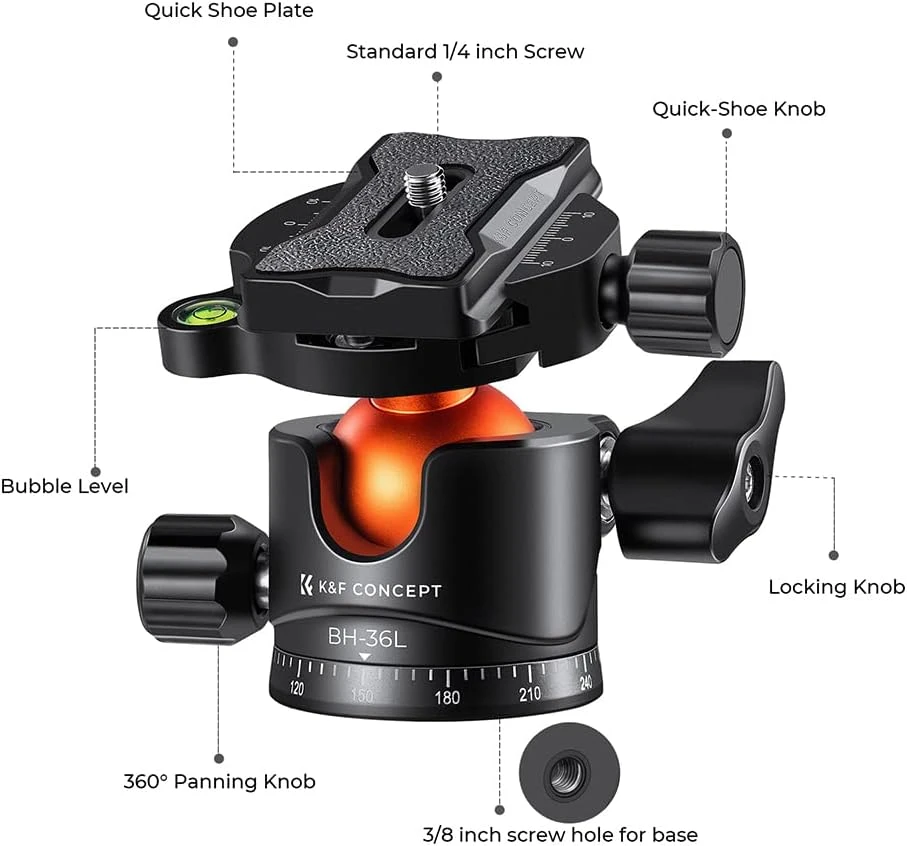 Kf Concept Rutulinė galvutė K&amp;F Concept BH-36
