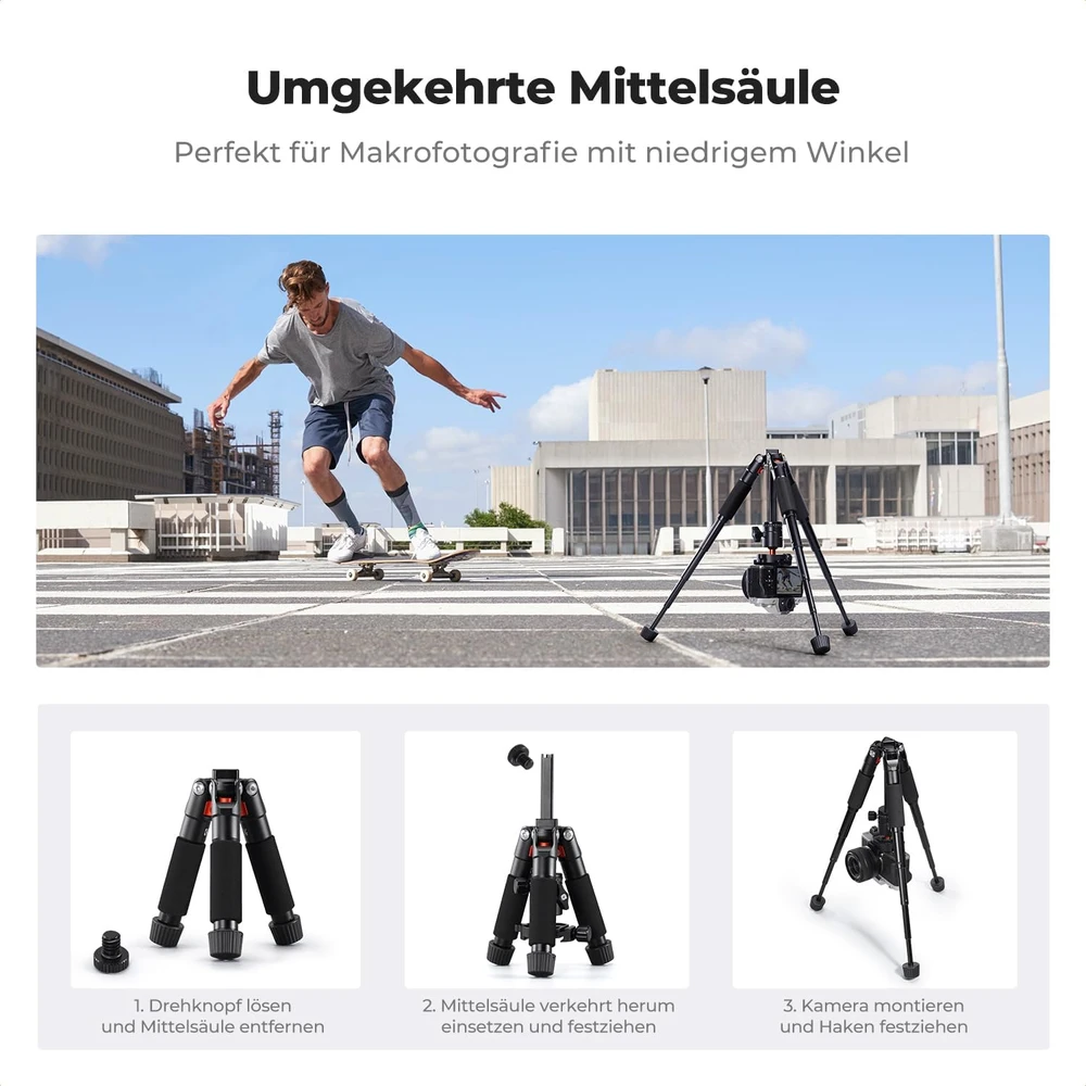 K&F CONCEPT stalinis mini trikojis 55 cm su rutuline galvute, 6kg, S225A0+BH-25L