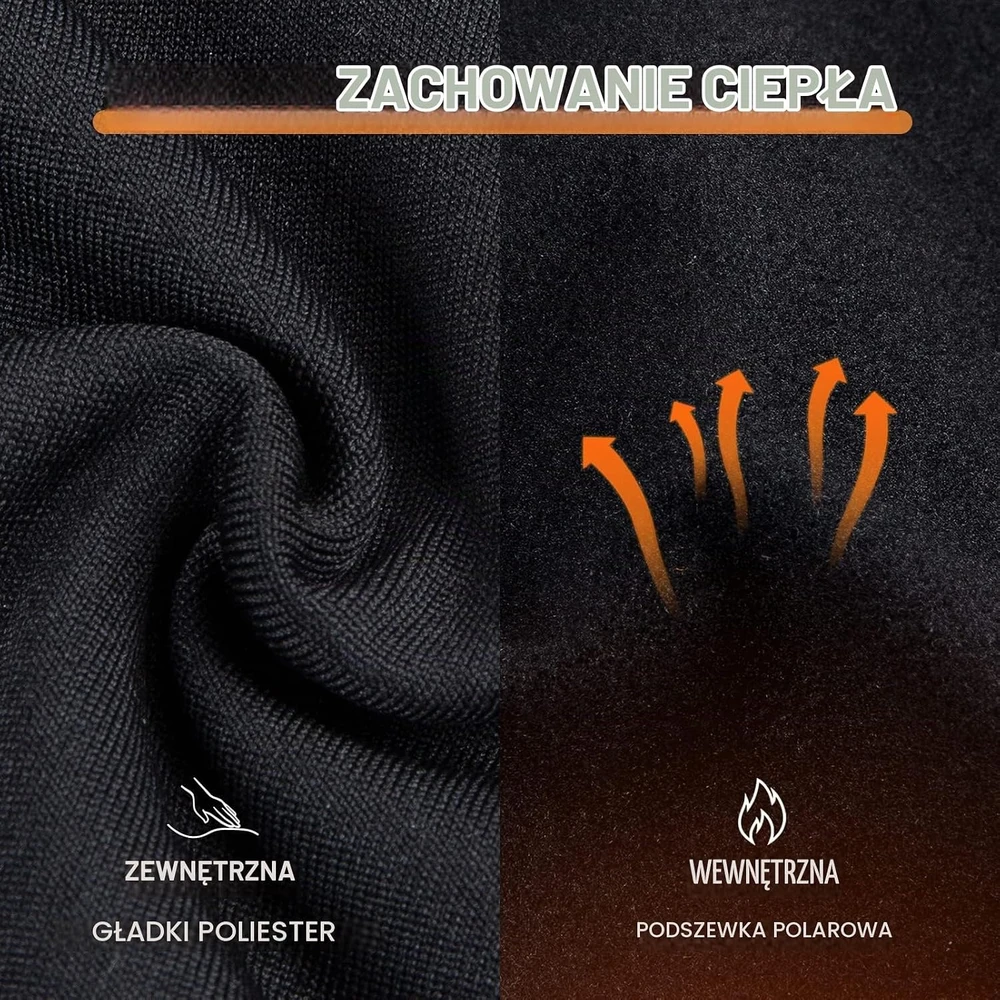 Kiiwah vyriškas termo apatinių komplektas ilgomis rankovėmis, juodas, M, 25-1P Men Thermal Underwear-BK-M