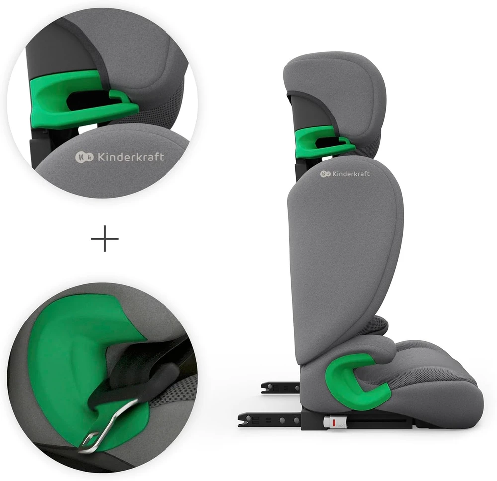 Kinderkraft automobilinė kėdutė 100–150 cm su ISOFIX JUNIOR FIX 2 PRO KCJUFI20GRY000N