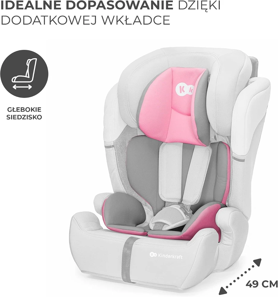 KINDERKRAFT automobilinė kėdutė COMFORT UP i-Size, pink, KCCOUP02PNK0000