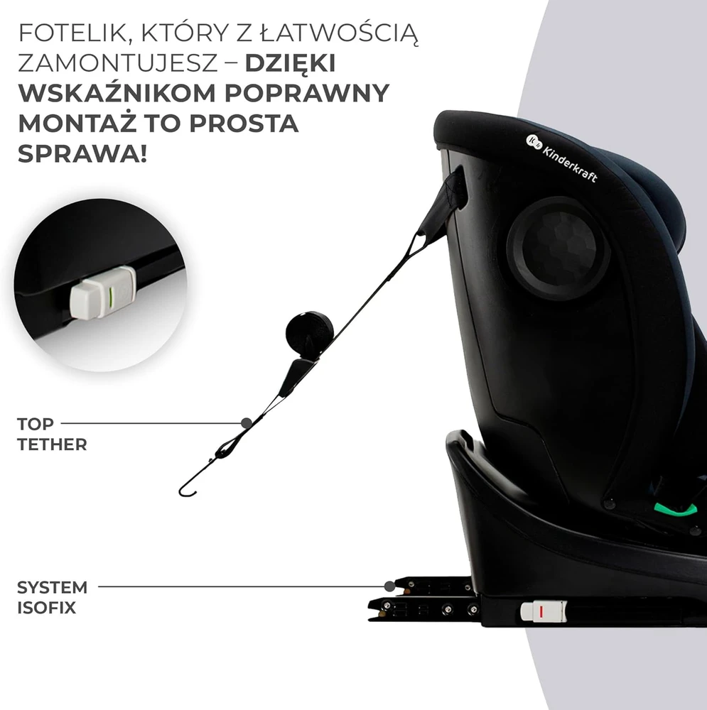 Kinderkraft automobilinė kėdutė I-GROW i-Size 40-150cm Juodas KCIGRO00BLK0000