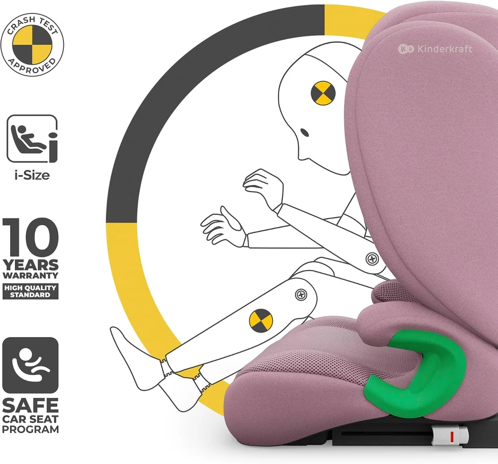 Kinderkraft automobilinė kėdutė Junior Fix 2 Pro 100–150 cm su ISOFIX KCJUFI20PNK000N