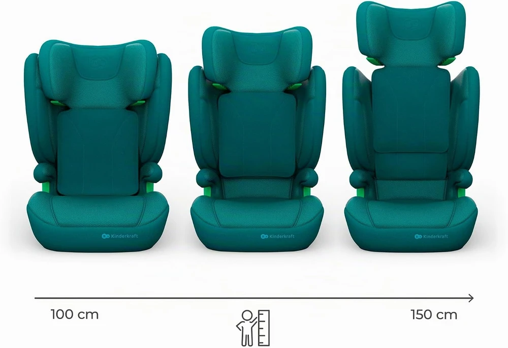 Kinderkraft automobilinė kėdutė Junior Fix 2 Pro 100–150 cm su ISOFIX, žalia KCJUFI20GRE000N