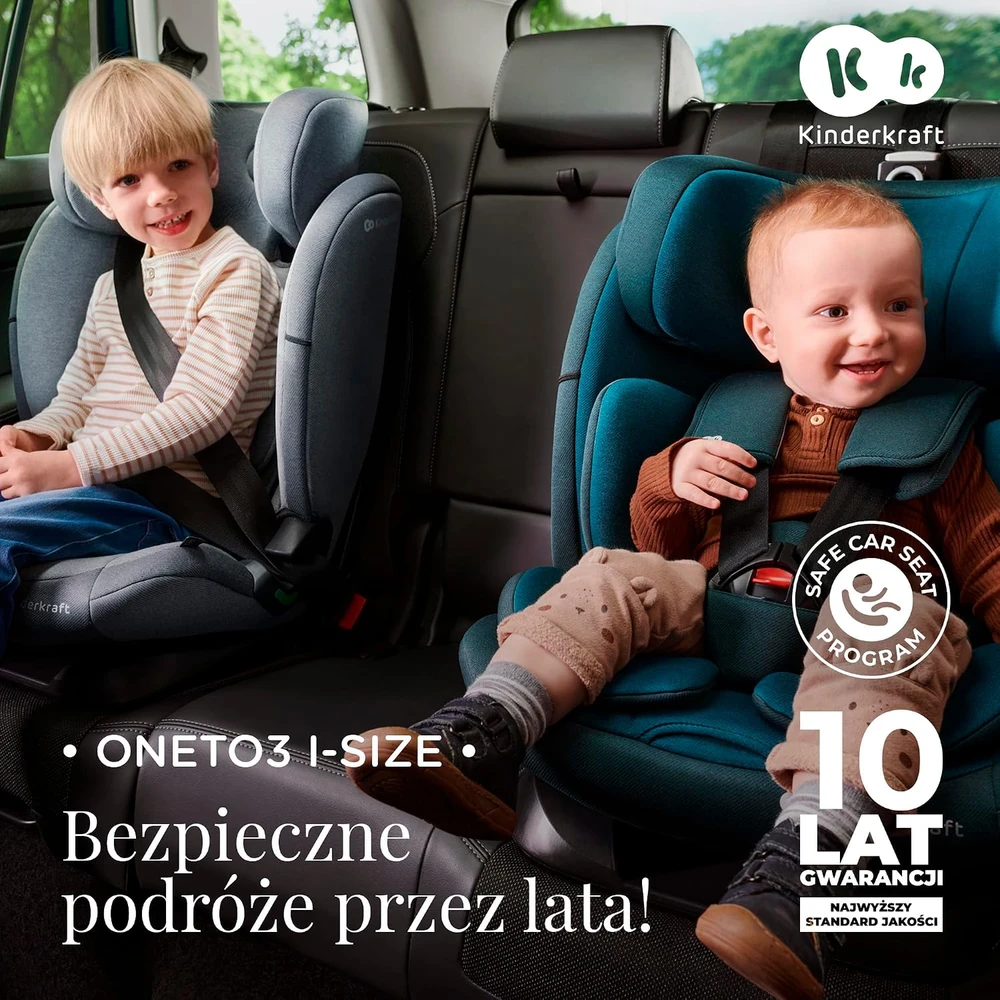 KINDERKRAFT ONETO3 i-Size automobilinė kėdutė 76-150 cm šalta pilka