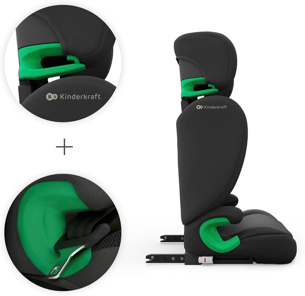 Kinderkraft automobilinė kėdutė vaikams 100–150 cm su ISOFIX KCJUFI20BLK000N