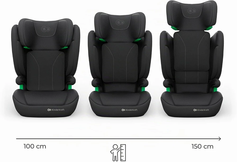 Kinderkraft automobilinė kėdutė vaikams 100–150 cm su ISOFIX KCJUFI20BLK000N
